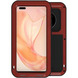 Voor Huawei Mate 40 Pro LOVE MEI Metal Schokbestendig Waterdicht Stofdicht Beschermhoesje zonder Glas (Rood)