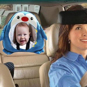 Baby autostoel reverse auto achteruitkijkspiegel hanger pluche speelgoed  kleur: Penguin mirror