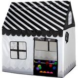 Huishoudelijke kinderen afdrukken spelen tent kleine game huis met mat (zwart wit)