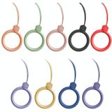 10 stks Edelsteen Vinger Ring Siliconen Mobiele Telefoon Lanyard U Disk Touw (Lavendel Grijs)