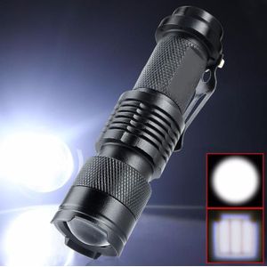 LED Outdoor oplaadbare telescopische Zoom Mini Glare Zaklamp  Specificatie: Set