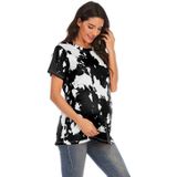 Zwangerschap Gedrukt Ronde hals T-shirt met korte mouwen (Kleur: Zwart Maat: XL)