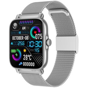 GT30 1.69 inch TFT -scherm Smart Watch  Steel BNAD IP67 Waterdichte ondersteuning Bluetooth -oproep / meerdere sportmodi (Silver)