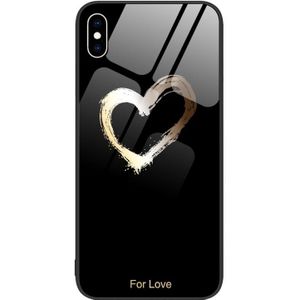 Colorful Painted Glass Phone Case For iPhone XS Max(Black Love)
