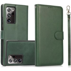 For Samsung Galaxy Note20 Ultra Calf Texture 2 in 1 Detachable Magnetic Back Cover Horizontal Flip Leather Case with Holder & Card Slots & Wallet & Photo Frame(Green)