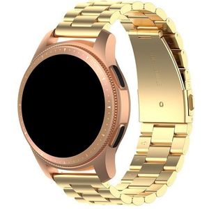 Voor Galaxy Watch 46mm Three Pearl Steel Horloge Strap (Golden)