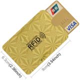 100 stuks aluminiumfolie RFID blokkeren credit card ID Bank kaart geval kaarthouder cover  grootte: 9 x 6.3 cm (gouden sneeuwvlok)