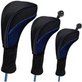3 In 1 No.1 / No.3 / No.5 Clubs Protective Cover Golf Club Head Cover (Blauw)