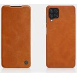 Voor Samsung Galaxy A22 4G LTE NILLKIN QIN-serie Crazy Horse Texture Horizontal Flip Leren Case (Brown)