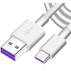 5A USB naar USB-C / Type-C Mobile Phone Tablet PC Universal Super Fast Charging Data Cable  Lengte:1m