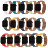 Loop Lederen Watchband Voor Apple Watch Series 6 > SE > 5 > 4 44mm / 3 > 2 > 1 42mm (Zadel Bruin)