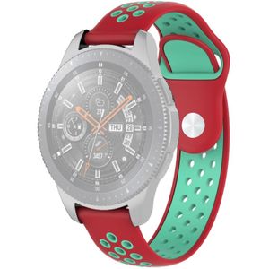 Dubbele kleur polsband horloge band voor Galaxy Watch 46mm (groen + rood)