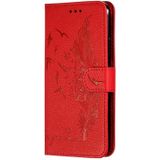 Feather patroon Litchi textuur horizontale Flip lederen draagtas met portemonnee & houder & kaartsleuven voor iPhone 11 Pro (rood)