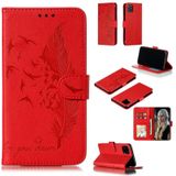 Feather patroon Litchi textuur horizontale Flip lederen draagtas met portemonnee & houder & kaartsleuven voor iPhone 11 Pro (rood)