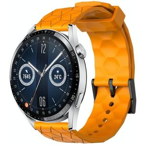Voor Huawei Watch GT3 46 mm 22 mm voetbalpatroon effen kleur siliconen horlogeband