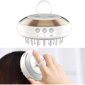 Hoofdhuid geneeskunde apparaten haargroei vloeistof introducer hoofd massager (wit goud)