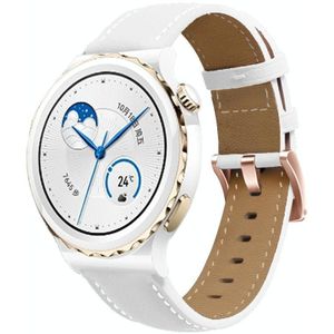 Voor Garmin Venu / SQ / SQ2 / Venu 2 Plus 20 mm rosgouden gesp lederen horlogeband