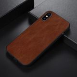 Lederen Double Color Crazy Horse Phone Case voor iPhone X / XS (Brown)