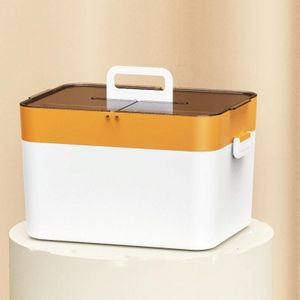 Draagbare Flip Medicine Box Plastic Home Medische Eerste Hulp Kit Draagbare Kleine Geneeskunde Box (Oranje)