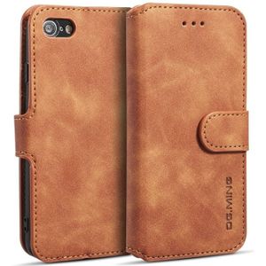 Dg. MING retro olie kant horizontale flip case met houder & kaartsleuven & portemonnee voor iPhone 7/8 (bruin)