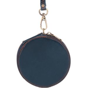 K058 Retro leuke ronde munt opbergtas casual clutch (donkerblauw)