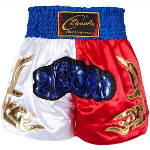 ZhuoAo Muay Thai / Boksen / Sanshou / Fighting Shorts voor mannen en vrouwen  Maat: XXXL (Blauwe Taille Stiksels)