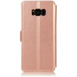 Voor Samsung Galaxy S8 Kalf texture magnetische gesp horizontale flip lederen case met houder & kaartslots & portemonnee & fotoframe(Rose Gold)