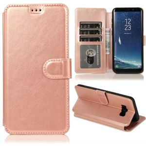 Voor Samsung Galaxy S8 Kalf texture magnetische gesp horizontale flip lederen case met houder & kaartslots & portemonnee & fotoframe(Rose Gold)
