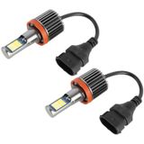 H11 2 PCS DC12-24V / 10 5 W Auto Dubbele kleuren mistlampen met 24LEDs SMD-3030 & Constant Current  Box Packaging (Wit Licht + Goudlicht)