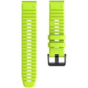 Voor Garmin fenix 6X 26mm Smart Watch Quick release Silicon polsband horlogeband (Lime kleur)
