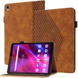 Voor Lenovo Tab M8 (3e Gen) Rhombus Skin Feel Flip Tablet Leren Case (Brown)
