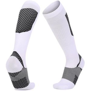 Y-09 lange tube outdoor running druk sokken voetbal sokken  grootte: gratis grootte (wit zwart)