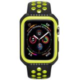 Smart Watch schokbestendig twee kleur beschermende case voor Apple Watch serie 3 42mm (zwart geel)
