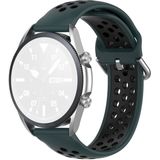 Voor Galaxy Watch 3 45mm Siliconen Sport Two-tone Strap  Maat: 22mm (Olive Green Black)