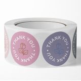 10 stks Rose Flower Dank u Sticker Geschenkdoos Afdichtingsticker  Grootte: 25mm 500 / Rollen