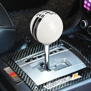 Universele voertuig bal vorm bewerkt hars shifter handmatige 6-speed right-R Gear Shift knop (zwart)