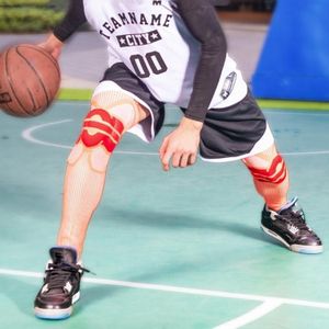 Een paar sport kniebeschermers lange warme compressie leggings basketbal voetbal bergbeklimmen running meniscus patella beschermer  specificatie: XL (oranje rood)