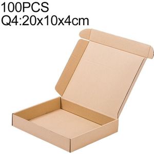100 STKS Kraftpapier Verzenddoos Verpakking  maat: Q4  20x10x4cm