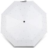 Parasol Bronzing Lucky Grass Anti-Ultraviolet Parasol Kleine verse zonnebrandcrme zon en regen dual-use paraplu (wit)