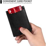 RFID Anti-diefstalborstel Leer Multi-kaartvak Muntportemonnee Creditcardhouder (koolstofvezel + oranje binnenkant)