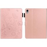 Embosed Butterfly Patroon Smart Leather Tablet Case voor iPad Mini 6 (Rose Gold)