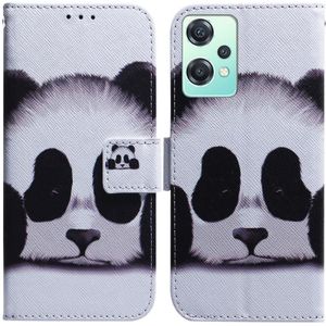 Voor OnePlus Nord CE 2 Lite 5G Gekleurde tekening Lederen telefoonhoesje (Panda)