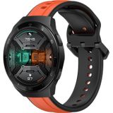 Voor Huawei Watch GT 2E 22 mm bolle lus tweekleurige siliconen horlogeband (oranje + zwart)