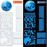 2 Packs AfG3367 Moon + 407 stks Dot + 103 stks Ster + Twee Kerstmis PE-film Lichtstickers  Specificatie: Blauw