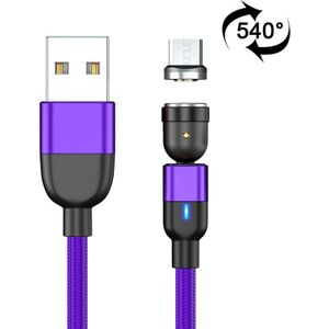 2m 3A Output USB naar Micro USB 540 Graden Roterende Magnetische Data Sync Oplaadkabel (Paars)