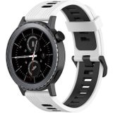 Voor Samsung Gear S2 klassiek 20 mm verticaal patroon tweekleurige siliconen horlogeband (wit+zwart)