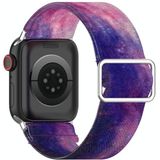 Verstelbare elastische print horlogeband voor Apple Watch Series 6 & se & 5 & 4 40mm / 3 & 2 &1 38mm (Starry Sky)