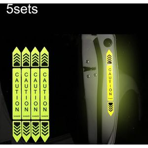 5 sets Auto Opening Deur Anti-Collision Veiligheidswaarschuwing Reflector (Fluorescerend Groen)