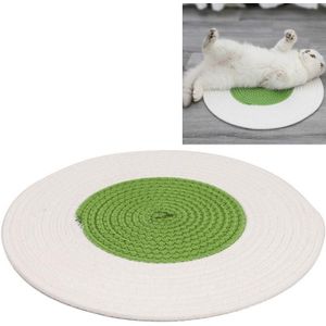 Pet Cat Nest Cotton Thread geweven Kat Slijpen Klauw matras Cool Cat Krassende deken (Groen)