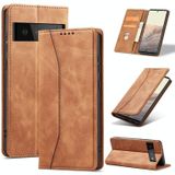 Voor Google Pixel 6 Pro Magnetic Dual-Fold Leather Phone Case (Brown)